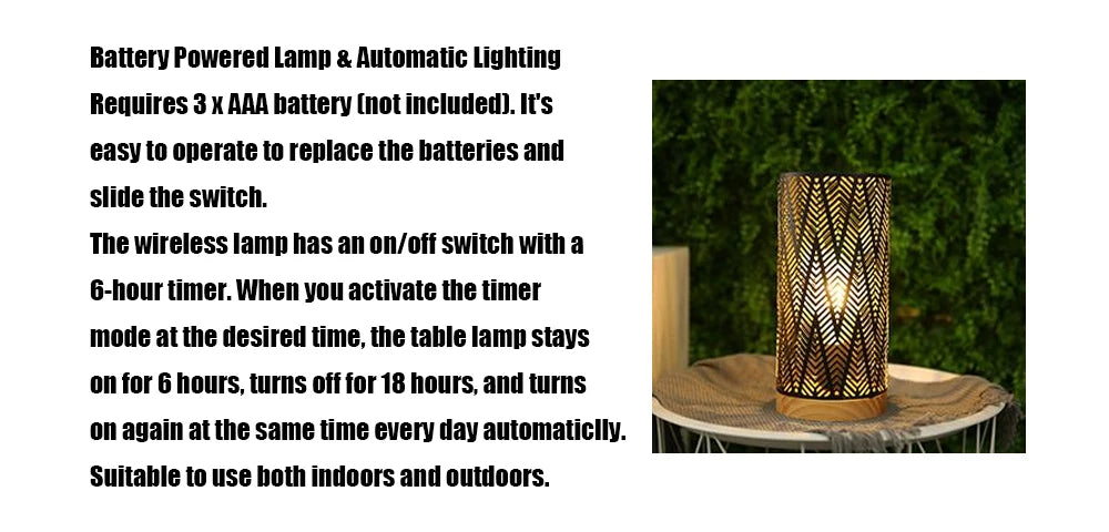 Geometrische Metall-Tischlampe mit Edison-Glühbirne – Kabellose Akku-Lampe