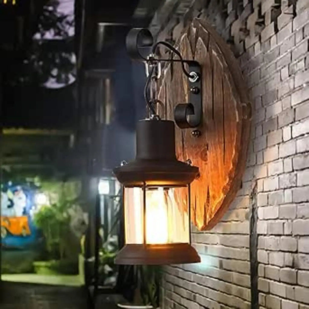 Retro Wandlampe im Industriestil – Antike Holz-Wandleuchte E27 220V