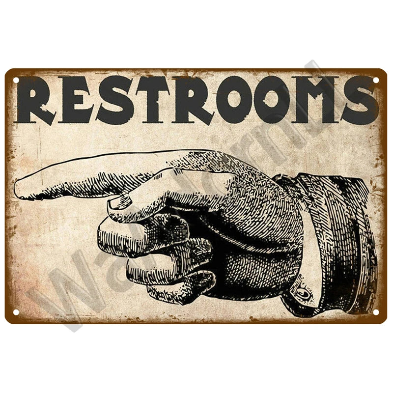 Vintage Metall-Blechschild WC – Witzige Badezimmer-Wanddeko Toilette Retro 20×30 cm