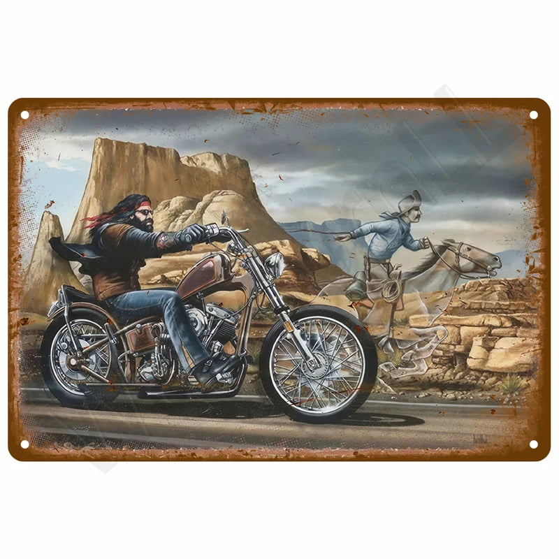 Vintage Raumdekoration Metall-Schild Retro Motorrad