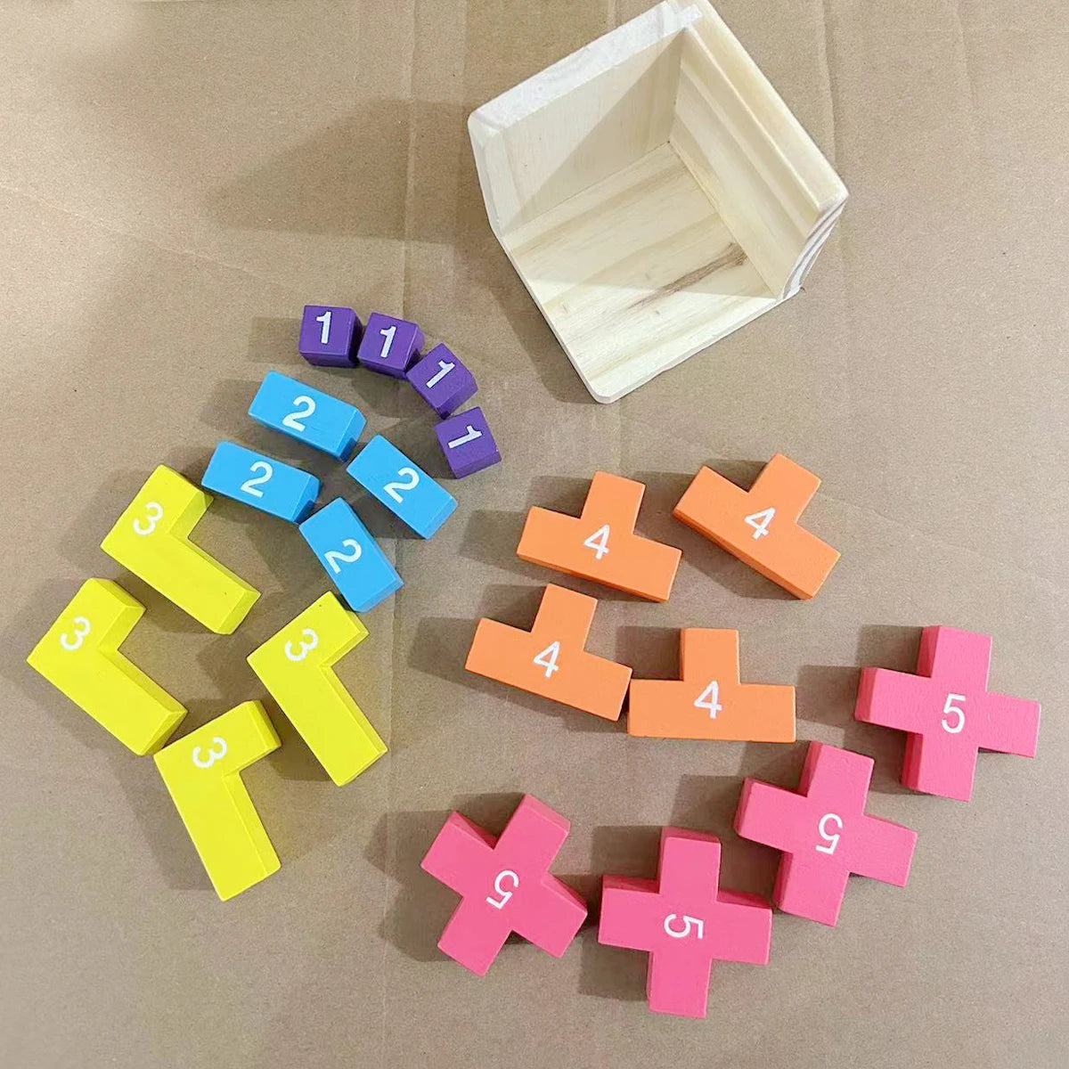 Bunter Holzwürfel – Klassisches Luban Lock 3D-Puzzle für Kinder & Erwachsene (ab 3 Jahre)