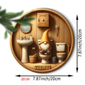 Runde Holz-Dekoplatte mit Gartenzwerg-Motiv – Türschild Bad