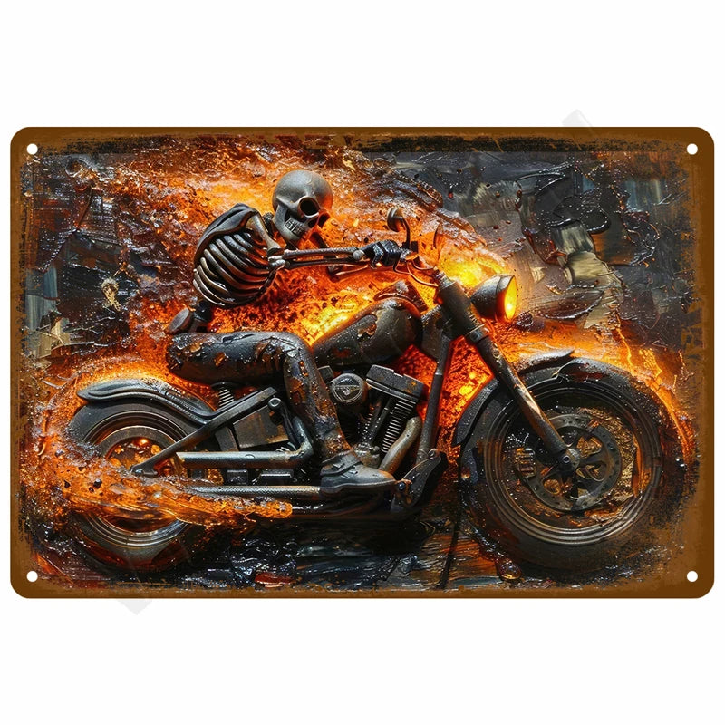Vintage Raumdekoration Metall-Schild Retro Motorrad