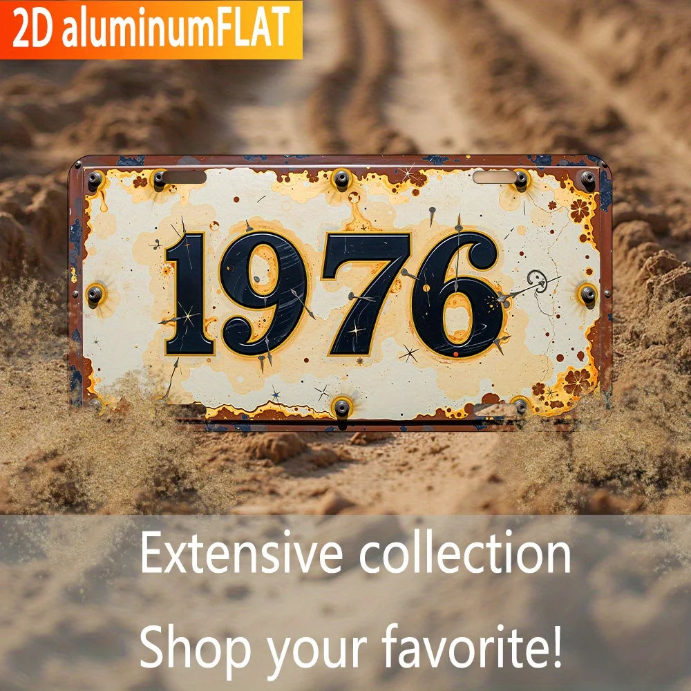 Vintage Aluminium-Wandschild – Retro Metallplakette