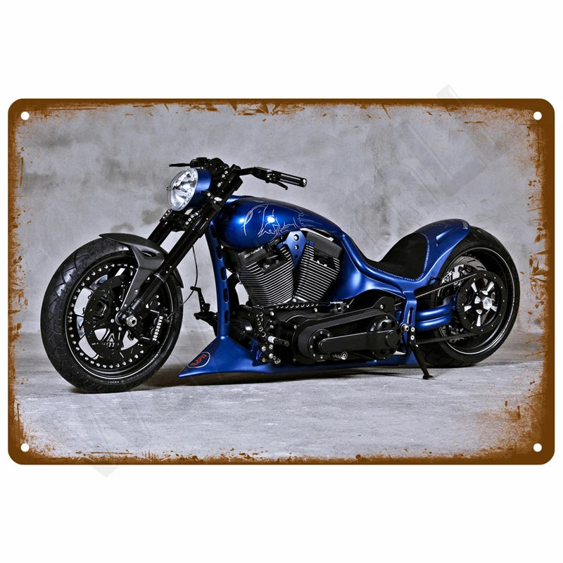 Vintage Raumdekoration Metall-Schild Retro Motorrad