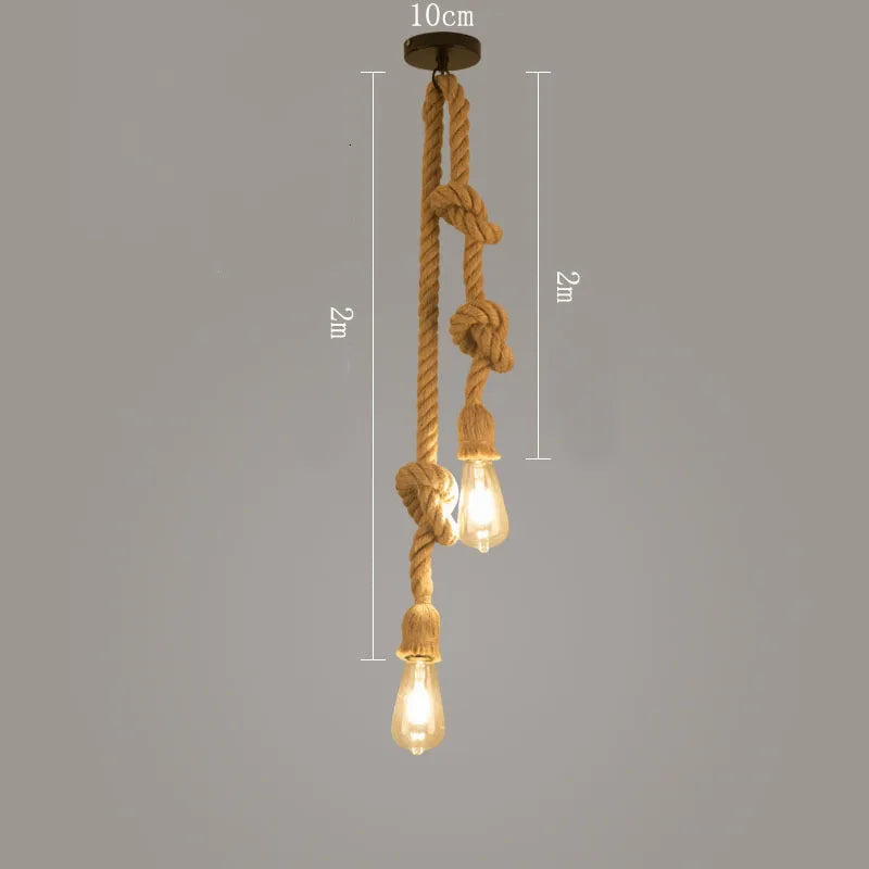 Retro Wandlampe aus Holz & Hanfseil – E27 Edison-Fassung