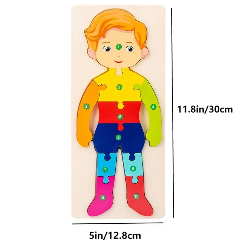 Holzpuzzle für Kinder – Tiere, Dinosaurier, Fahrzeuge & Figuren (12 Motive, ab 1 Jahr)