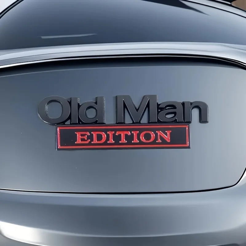 3D Auto-Emblem Aufkleber „Old Man Edition“ – Witziger KFZ-Sticker