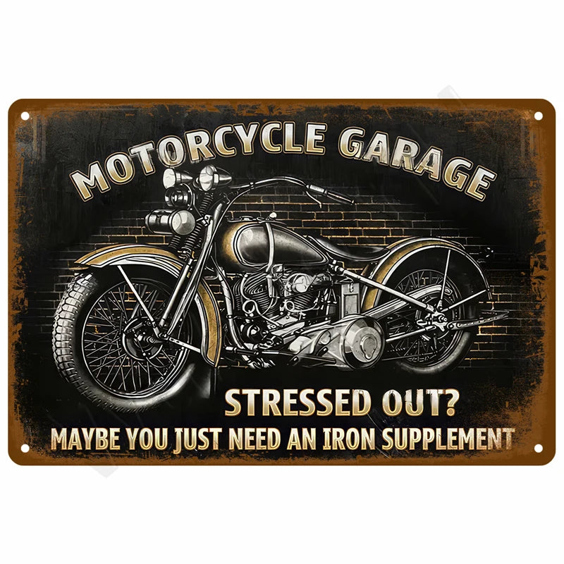 Vintage Raumdekoration Metall-Schild Retro Motorrad
