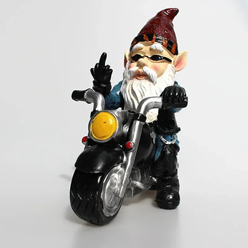Dwarf on Motorcycle – Funny Resin Figurine