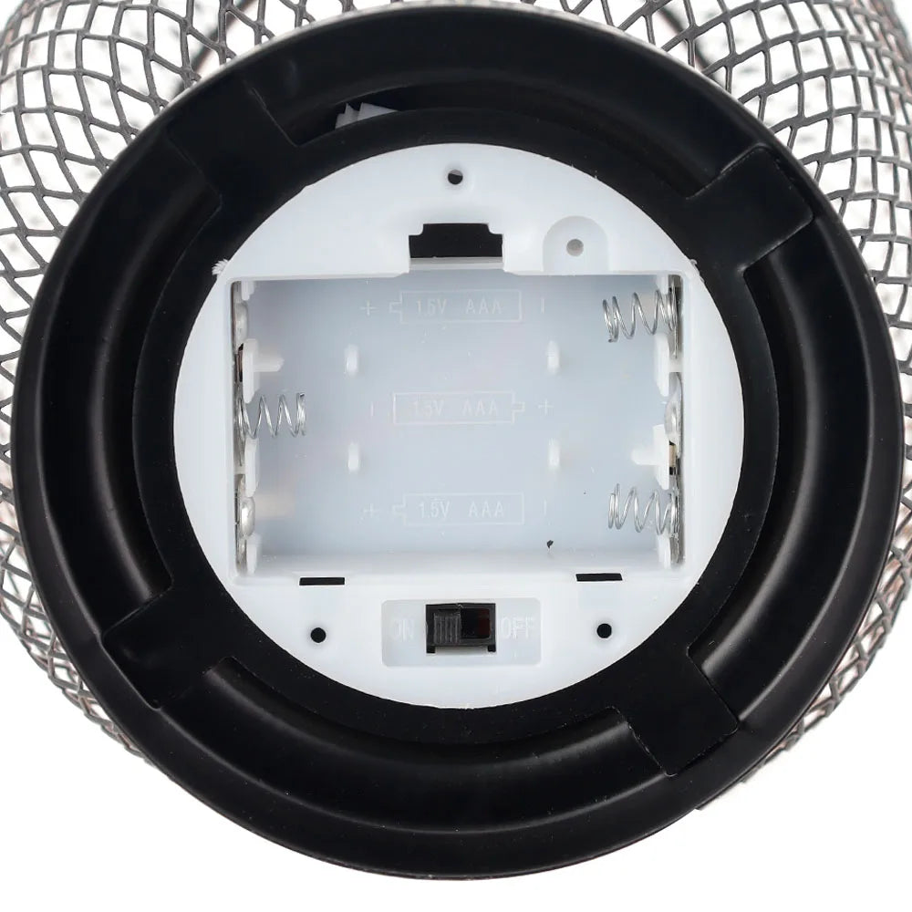 2er-Set Metall-Laterne mit LED – Kabellose Tischlampe