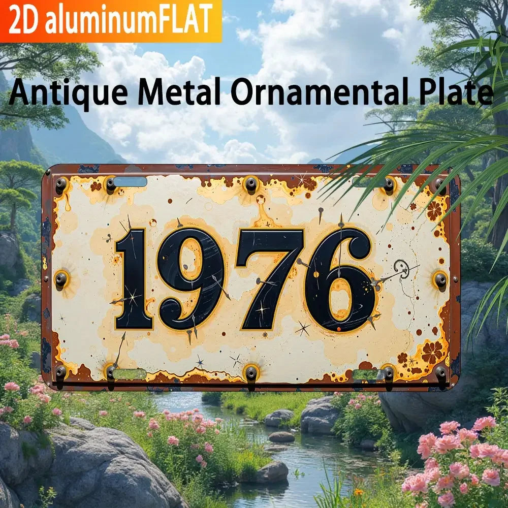 Vintage Aluminium-Wandschild – Retro Metallplakette