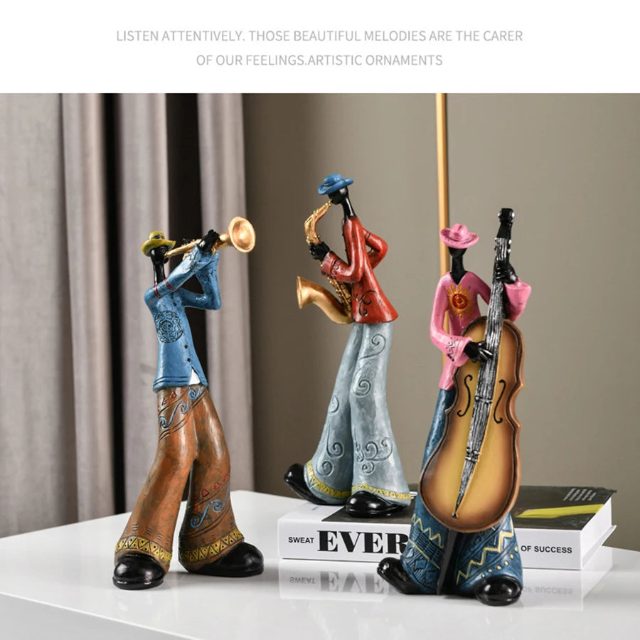 Musikband-Figuren aus Resin – Nordische Deko-Skulptur