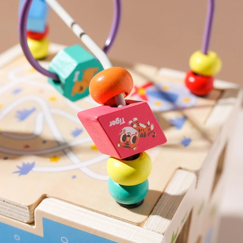 Montessori Holzspielzeug – Ziehzug, Labyrinth, Abakus & Ziehauto aus Holz