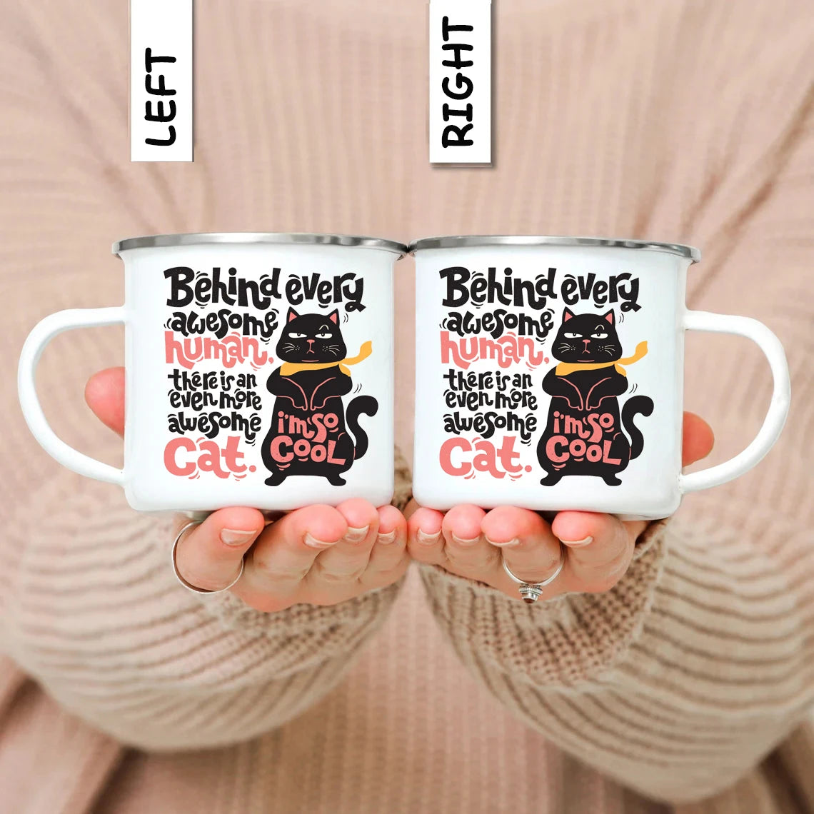 Emaille Camping Tasse mit Tiermotiv – Outdoor-Becher für Kaffee, Tee & Abenteuer