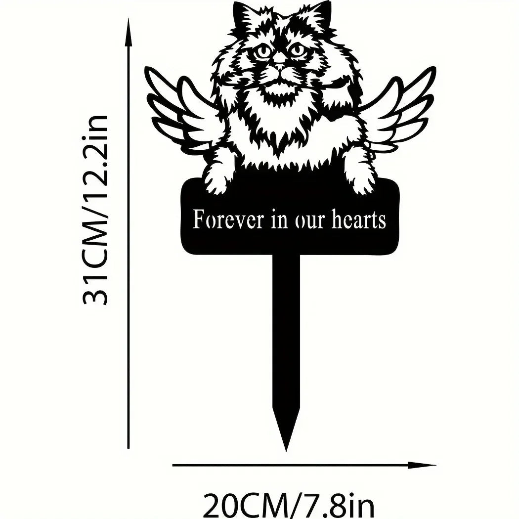 Tiki-inspirierte Katzen-Familie Gartenstecker – Dekorative Katzen-Silhouetten