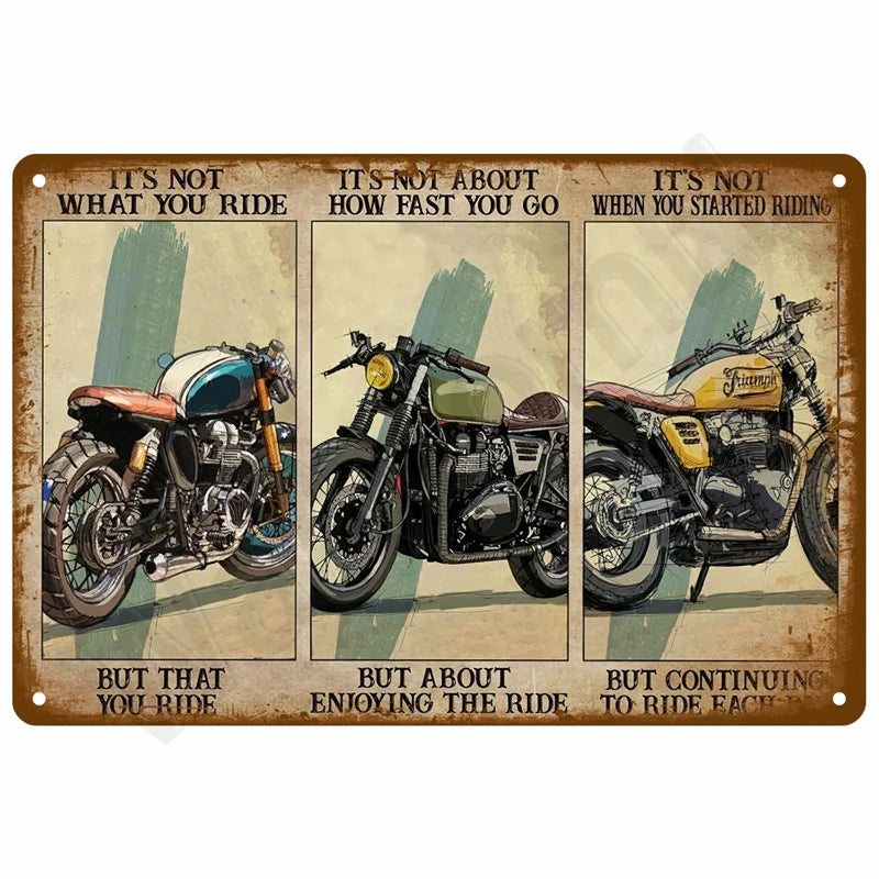 Vintage Raumdekoration Metall-Schild Retro Motorrad