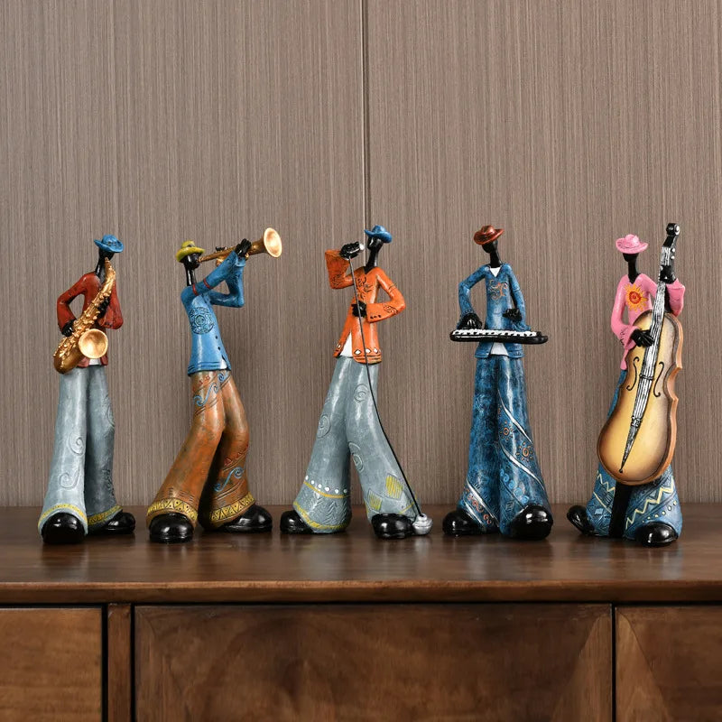 Musikband-Figuren aus Resin – Nordische Deko-Skulptur