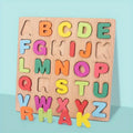 3D Buntes Buchstaben- & Zahlenpuzzle aus Holz – Montessori Lernspielzeug für Mathematik & Buchstabenerkennung ab 2 Jahren
