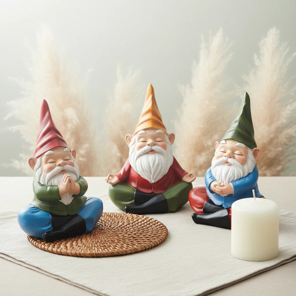 Meditierender Gartenzwerg – Zen-Figur aus Resin