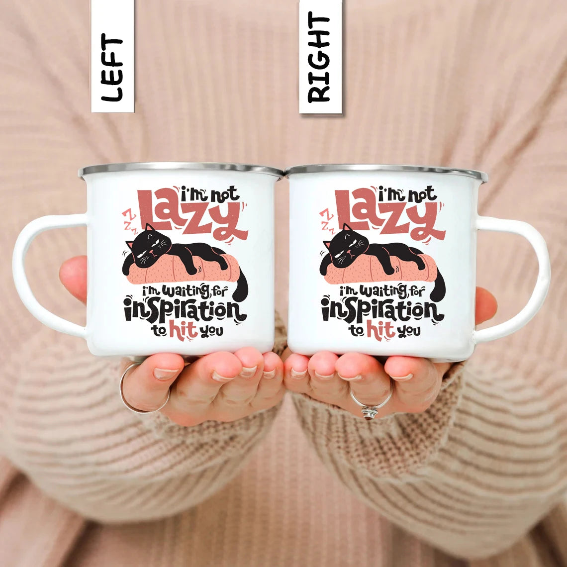 Emaille Camping Tasse mit Tiermotiv – Outdoor-Becher für Kaffee, Tee & Abenteuer