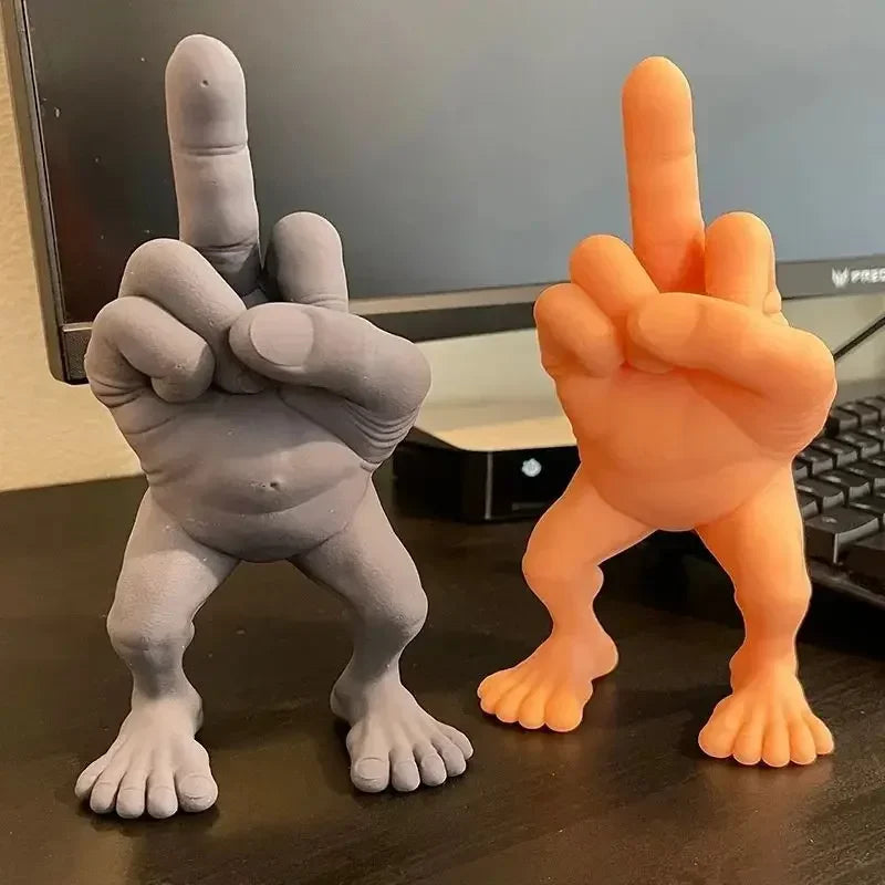 Stinkefinger-Figur mit Beinen