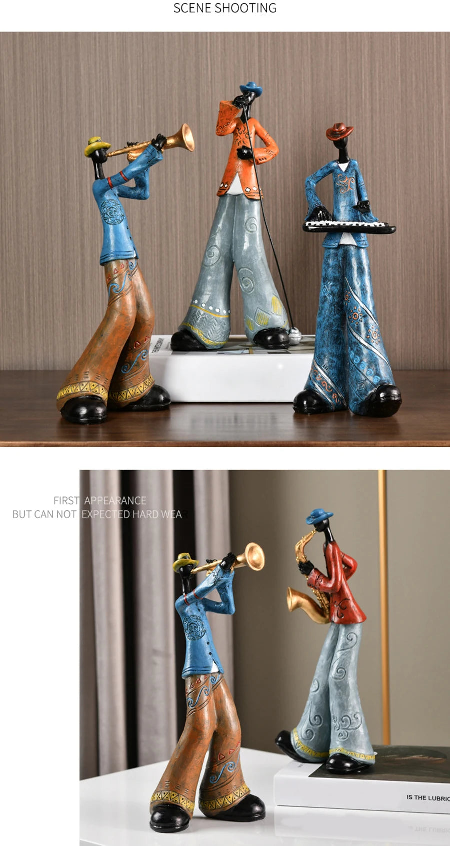 Musikband-Figuren aus Resin – Nordische Deko-Skulptur