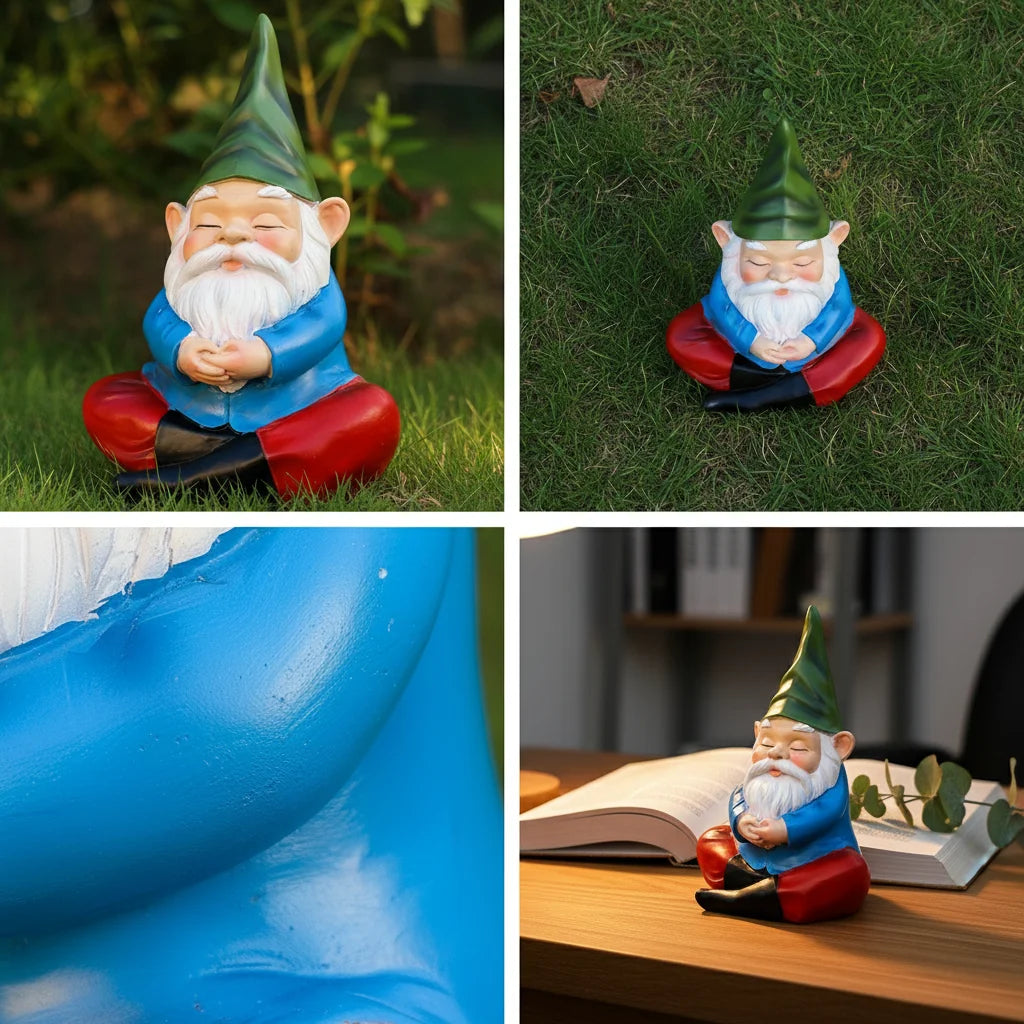 Meditierender Gartenzwerg – Zen-Figur aus Resin