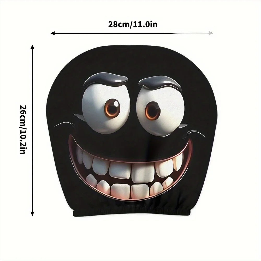 2er-Set Smiley-Kissenbezüge fürs Auto – Kopfstütze