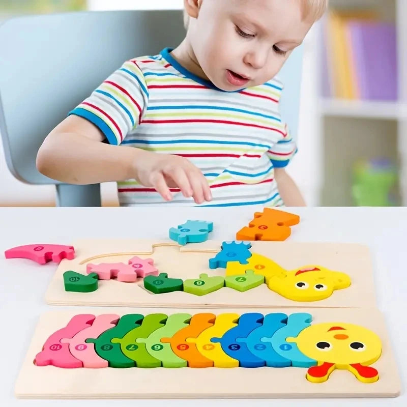 Holzpuzzle für Kinder – Tiere, Dinosaurier, Fahrzeuge & Figuren (12 Motive, ab 1 Jahr)