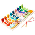 Montessori 4-in-1 Holz Busy Board – Angelspiel, Formen & Zahlen (ab 4 Jahre)