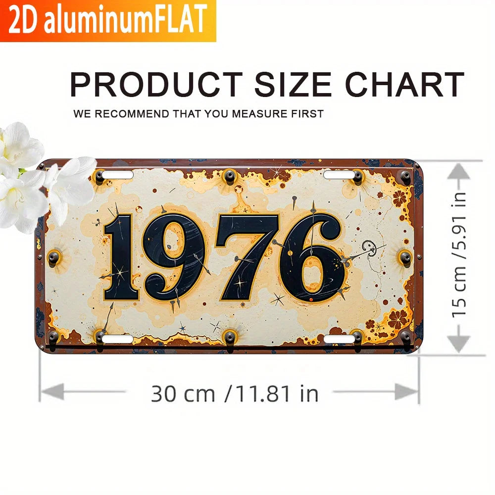 Vintage Aluminium-Wandschild – Retro Metallplakette