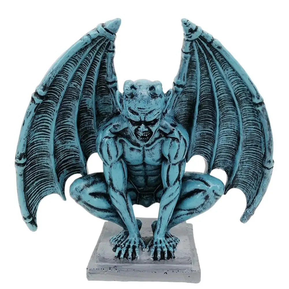 Gargoyle-Statue mit Flügeln – Gotische Gartenskulptur aus Harz