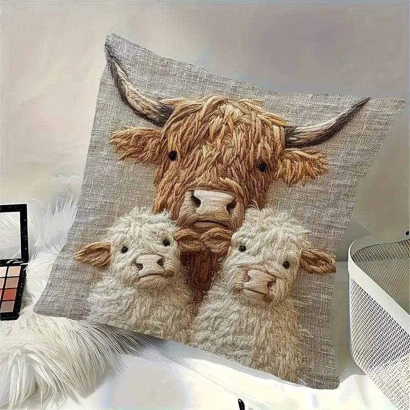 Lachender Esel Kissenbezug aus Plüsch – Witziger Cartoon-Kissenbezug für Sofa & Bett (45 cm)