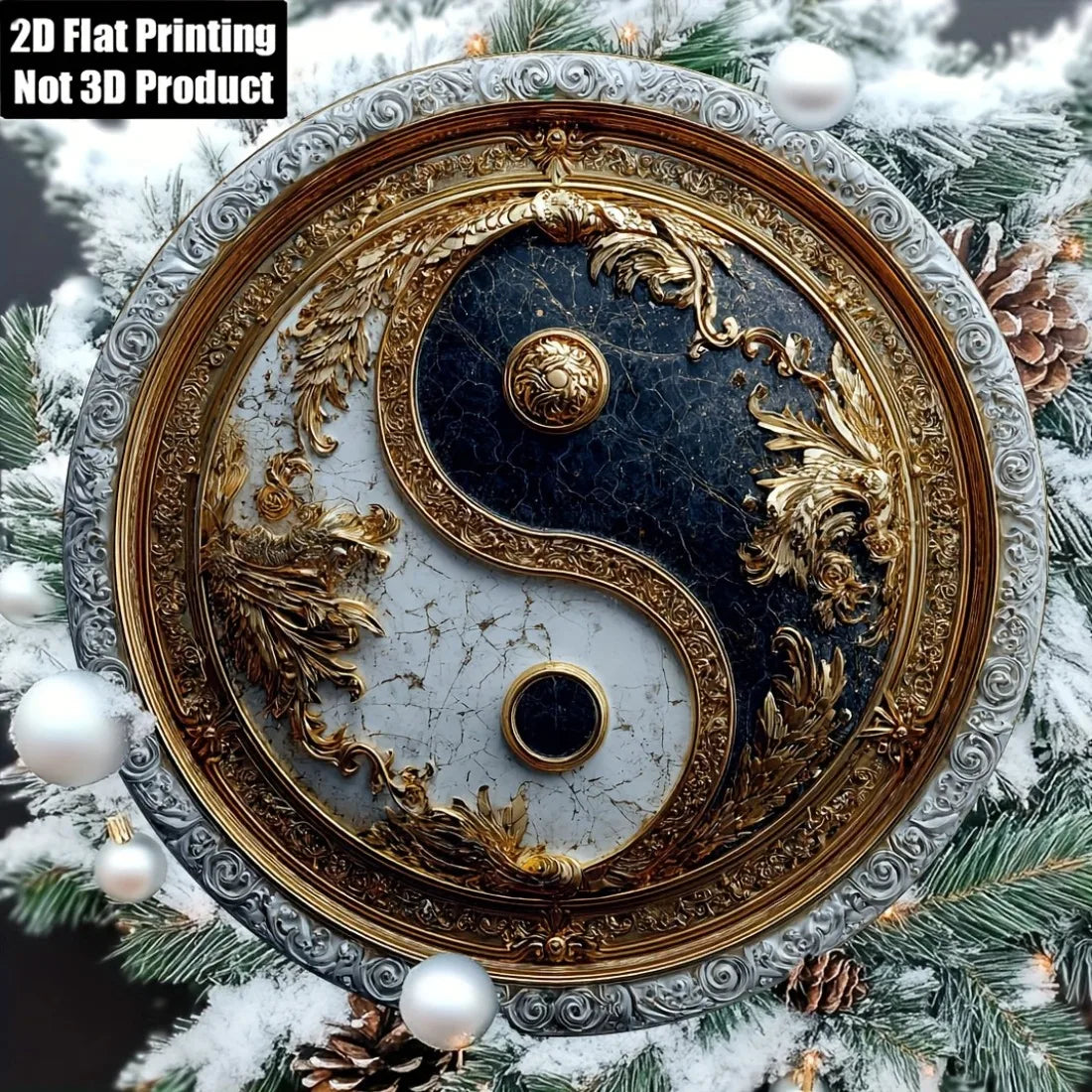 Yin-Yang Metallschild – Rundes Retro-Wandschild für Zuhause, Büro & Garten