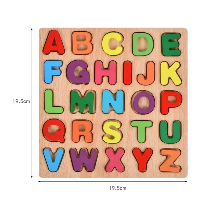 3D Buntes Buchstaben- & Zahlenpuzzle aus Holz – Montessori Lernspielzeug für Mathematik & Buchstabenerkennung ab 2 Jahren