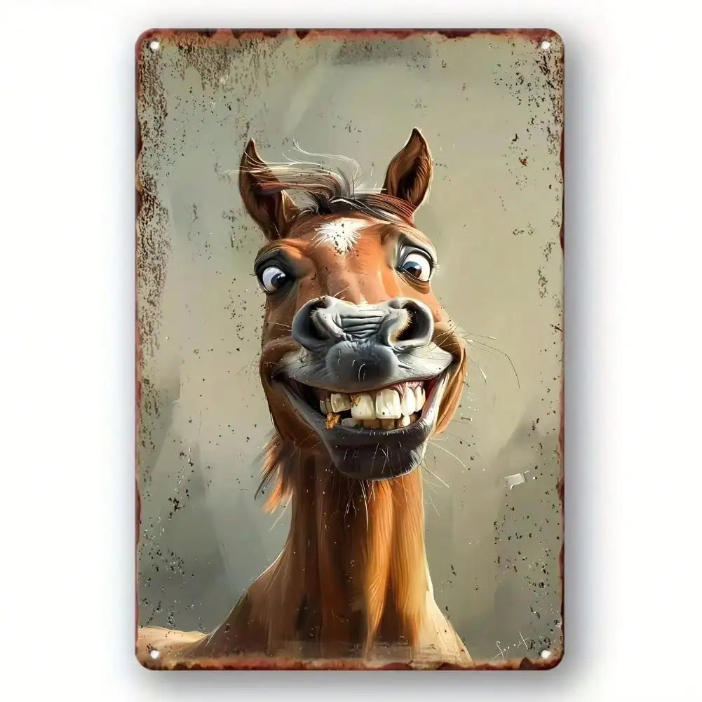 Rustikales Metallschild Western-Pferd – Vintage Wanddeko