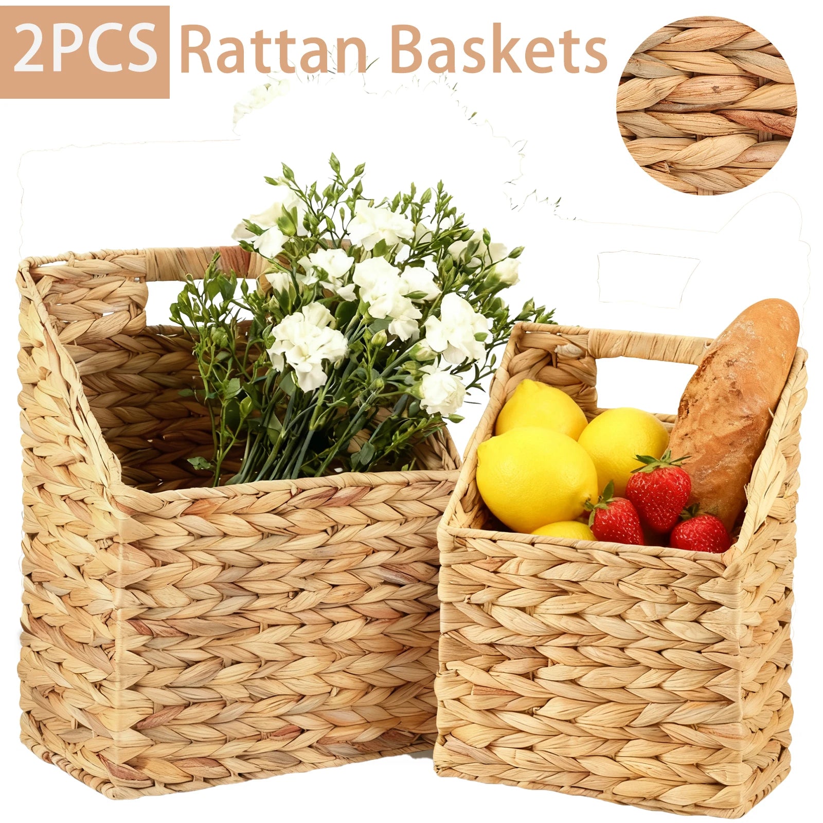 Rattan Aufbewahrungskorb 2er-Set