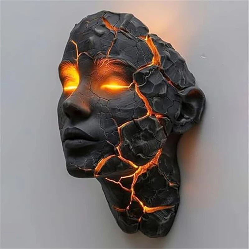 3D Totenkopf-Wandleuchte – Gothic LED Deko aus Resin