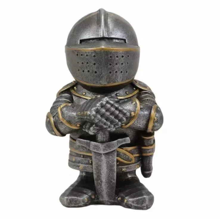 Ritter-Zwerg Gartenfigur aus Resin – Gotischer Wächter für Garten & Terrasse