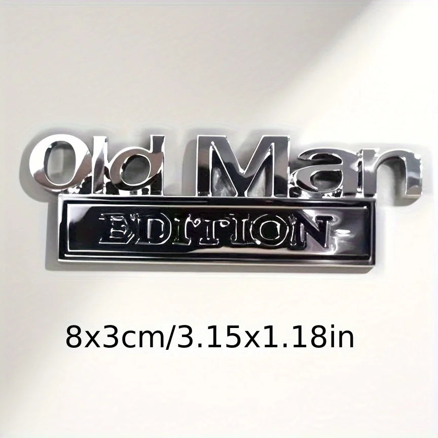 3D Auto-Emblem Aufkleber „Old Man Edition“ – Witziger KFZ-Sticker