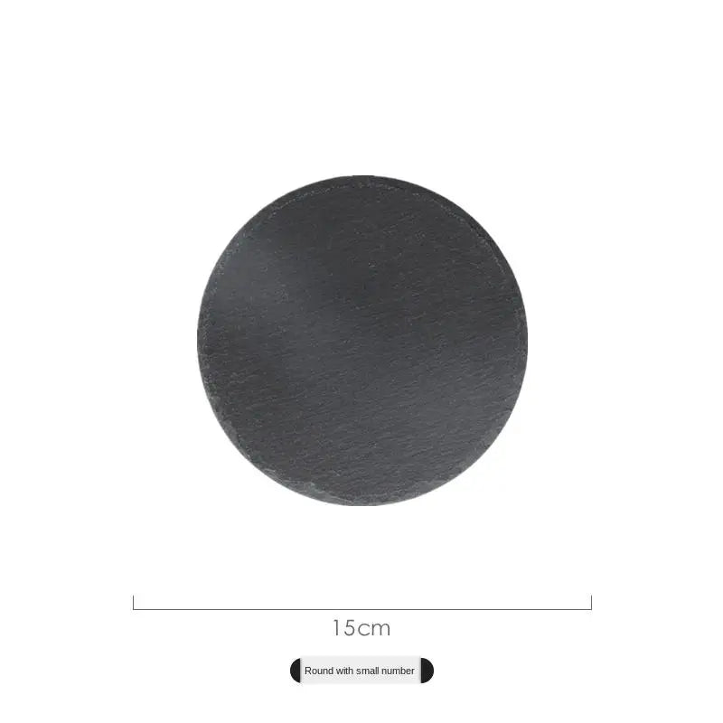 Round Slate Serving Platter – for Steak, Sushi, Pastries & Snacks (Sizes XS–XL)