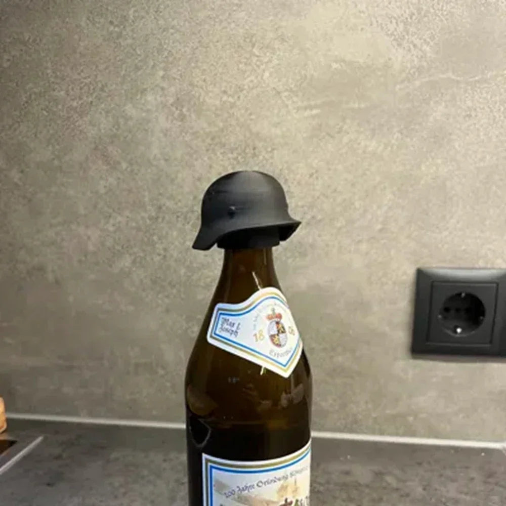 Helm Flaschenverschluss aus 3D-Druck – Witziger Militärhelm-Flaschendeckel für Bier, Wein & Whiskey
