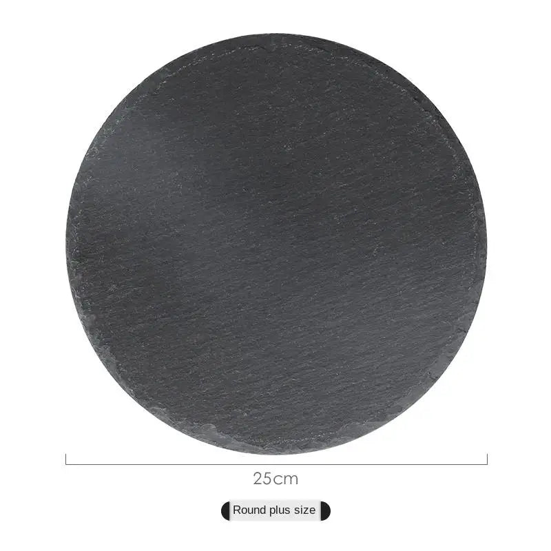 Round Slate Serving Platter – for Steak, Sushi, Pastries & Snacks (Sizes XS–XL)