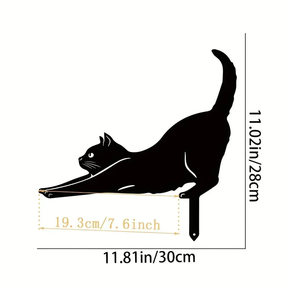 Tiki-inspirierte Katzen-Familie Gartenstecker – Dekorative Katzen-Silhouetten