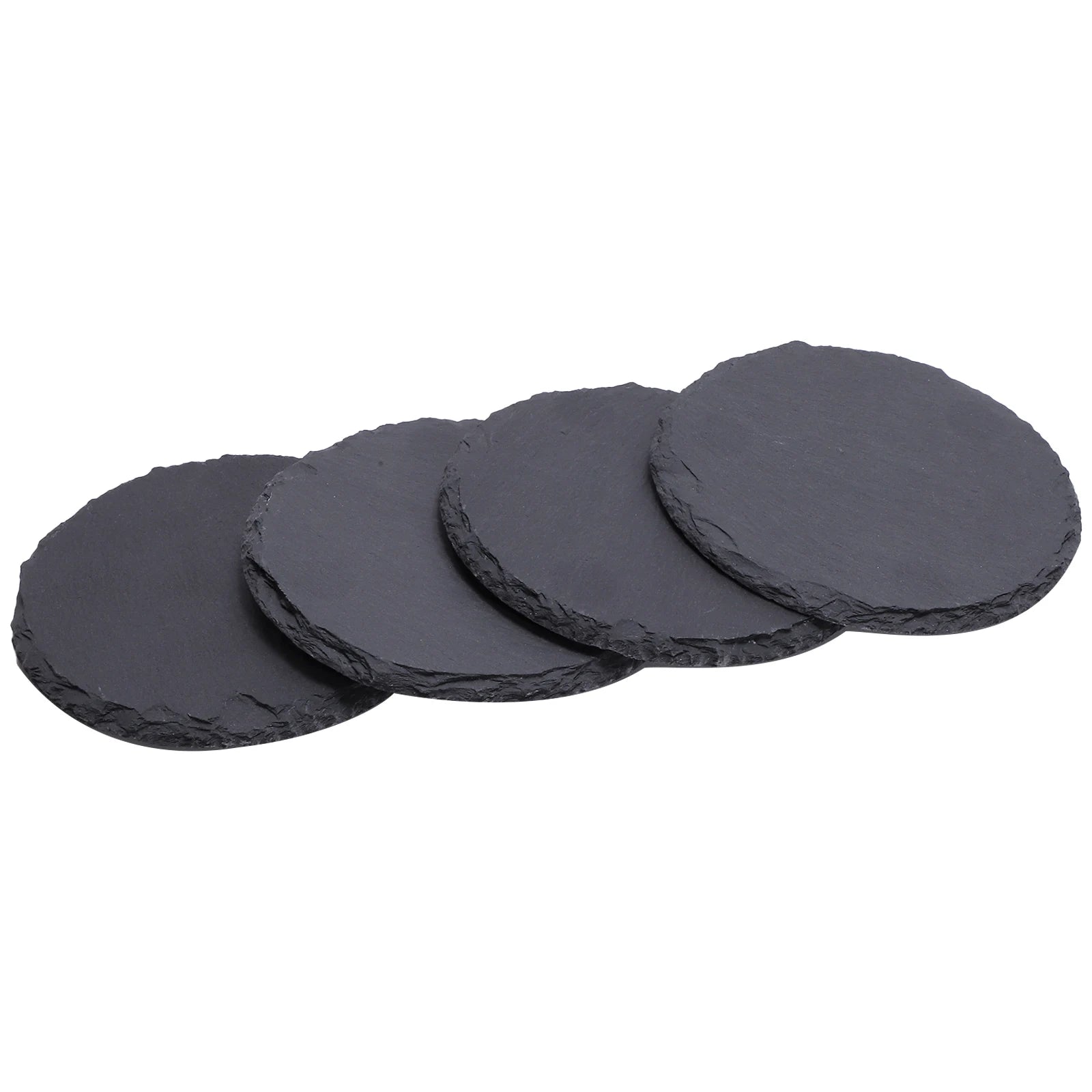 Schiefer-Untersetzer Set – Schwarze Naturstein-Untersetzer