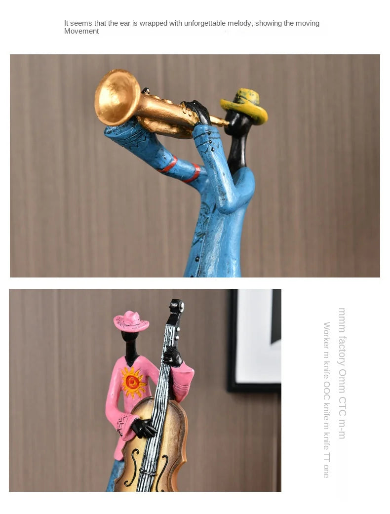 Musikband-Figuren aus Resin – Nordische Deko-Skulptur