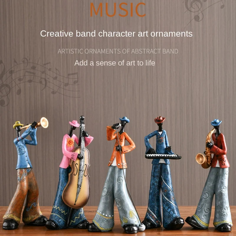 Musikband-Figuren aus Resin – Nordische Deko-Skulptur