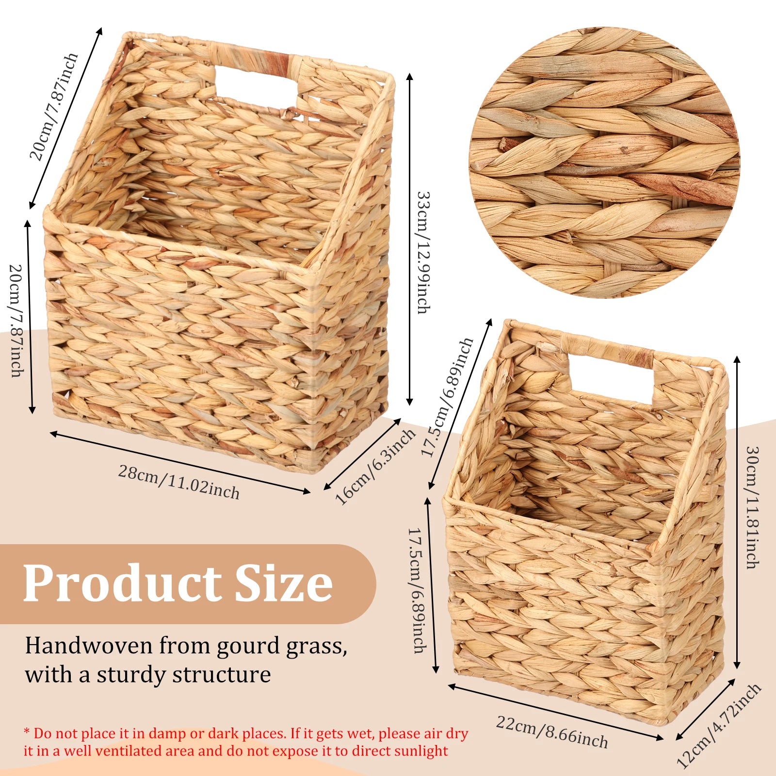 Rattan Aufbewahrungskorb 2er-Set