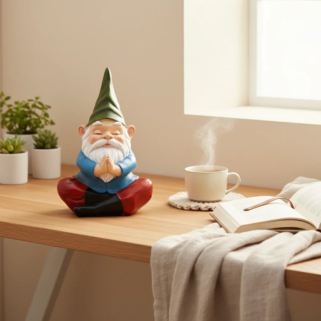 Meditierender Gartenzwerg – Zen-Figur aus Resin